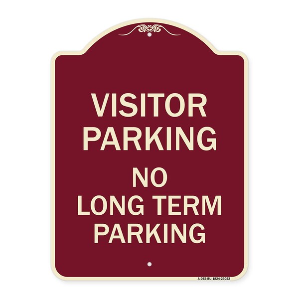Signmission Reserved Parking Visitor Parking No Long-Term Parking Heavy-Gauge Alum, 24" x 18", BU-1824-23022 A-DES-BU-1824-23022 - main